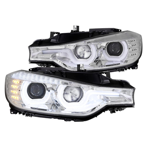 U-Halo Spec-D Tuning Clear Projector Headlights+LED Signal Compatible with 2012-2015 BMW F30 3-Series Sedan with Factory Halogen Headlights Models Left + Right Pair Headlights Head Lights Assembly