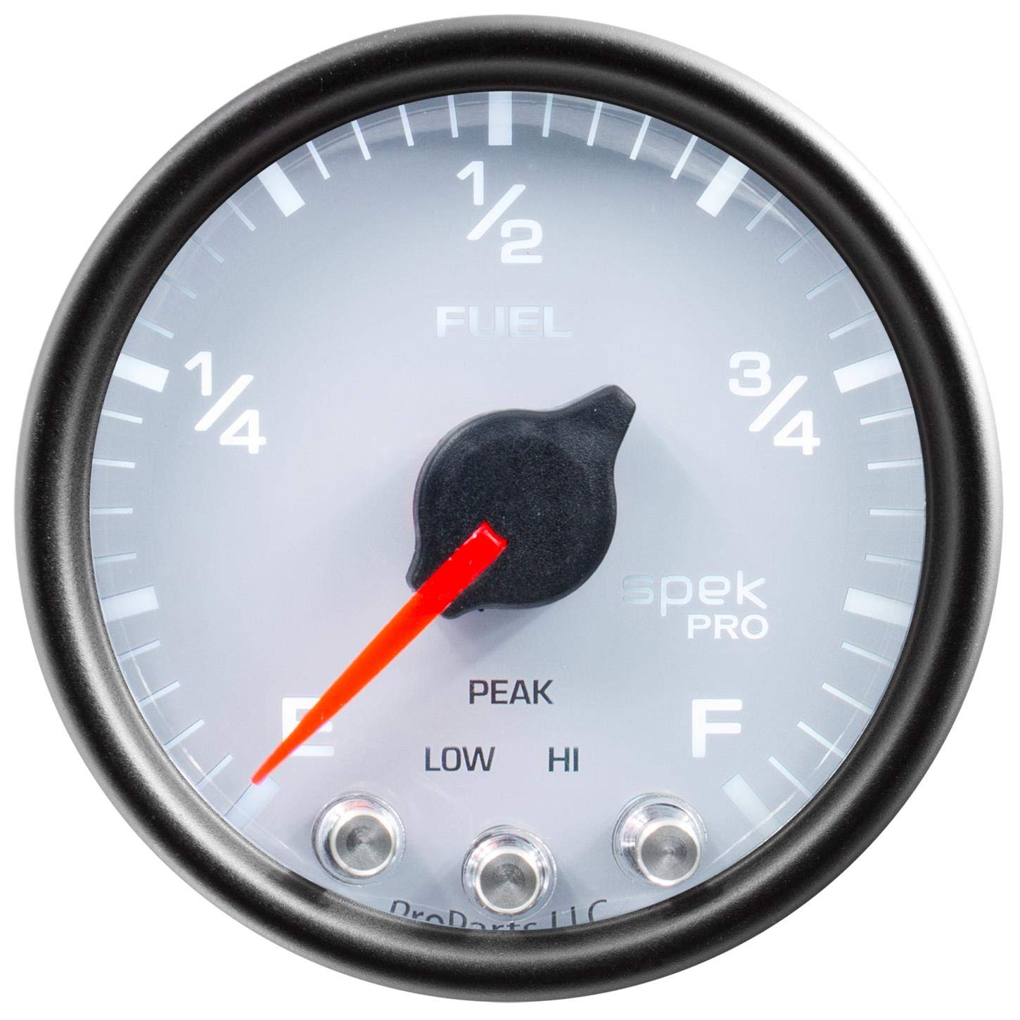 Gauge AutoMeter P31212 Fuel Level (Spek-Pro 2 1/16", 0-270Ω Programmable, Wht/Blk, Spek-Pro)