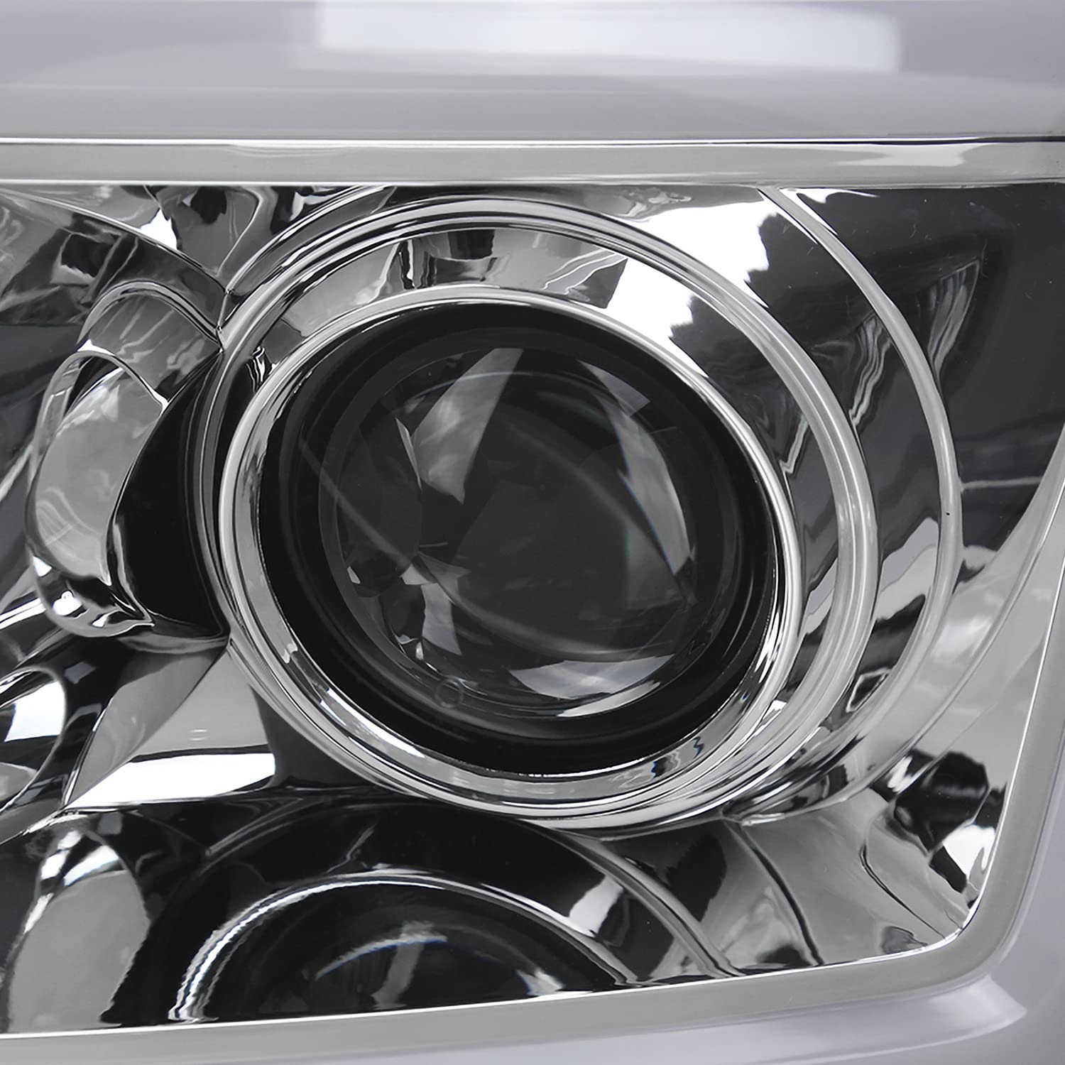 Chrome Projector Headlights SPEC-D TUNING w/Sequential LED Turn Signal Compatible with 2004-2015 Nissan Titan, 2004-2007 Nissan Armada, Left + Right Pair Headlamps Assembly
