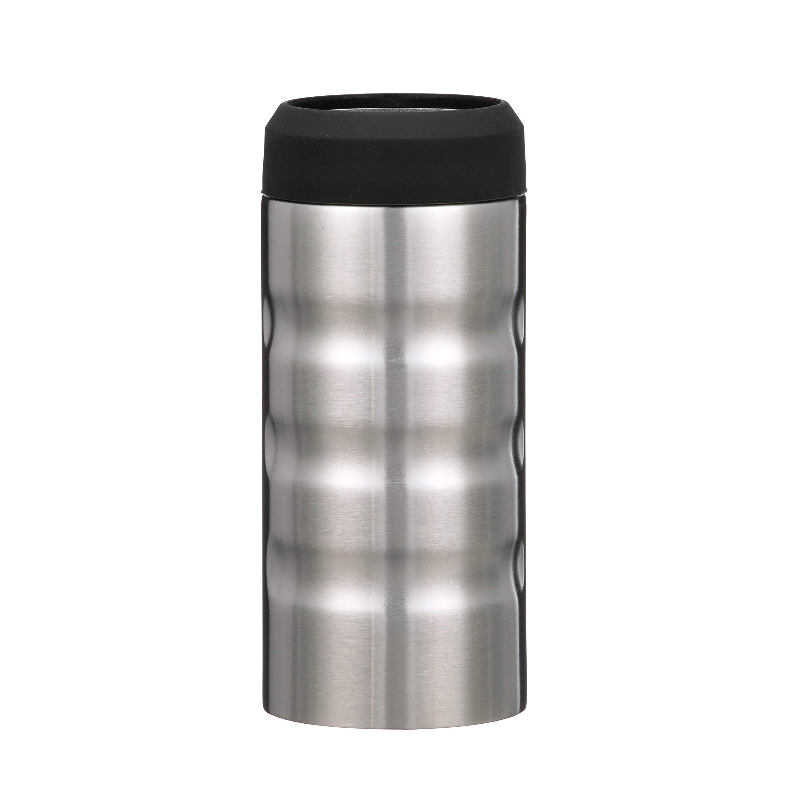 Slim Can Grizzly Grip | 12 oz Stainless Steel Vacuum Insulated Can Cooler | For 12 oz Slim Energy and Seltzer Cans Reusable Durable | Brushed Stainless