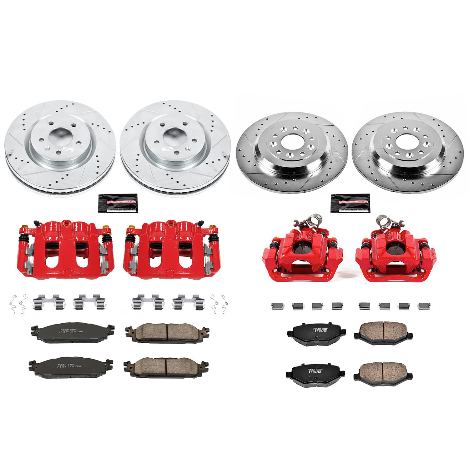 Power Stop Front and Rear Brake Kit KC5584 with Brake Rotors Z23 Brake Pads and Calipers For 2011-2019 Ford Explorer | 2012-2019 Ford Flex | 2013-2019 Ford Taurus [Application Specific]