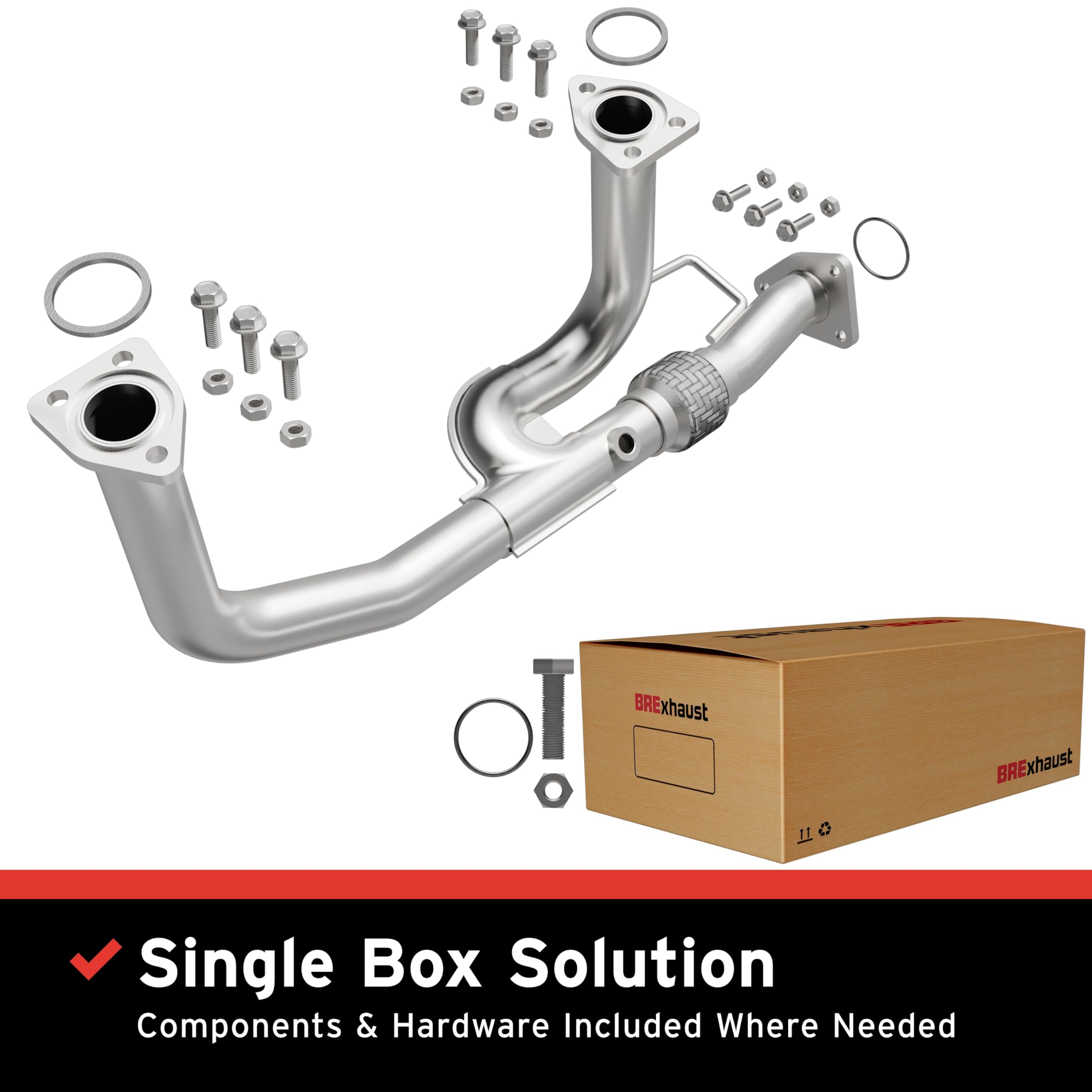Replacement BRExhaust Front Pipe Kit 107-0100: Direct-Fit, Compatible with 01-04 MDX, Pilot 3.5L