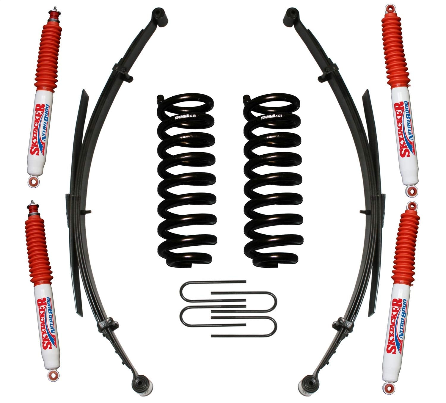Suspension Lift Kit Skyjacker 132XKS-N w/Shock Nitro Shocks 1.5-2 in. Lift Incl. Rear U Bolt Kit Front Coil/Rear Leaf Springs