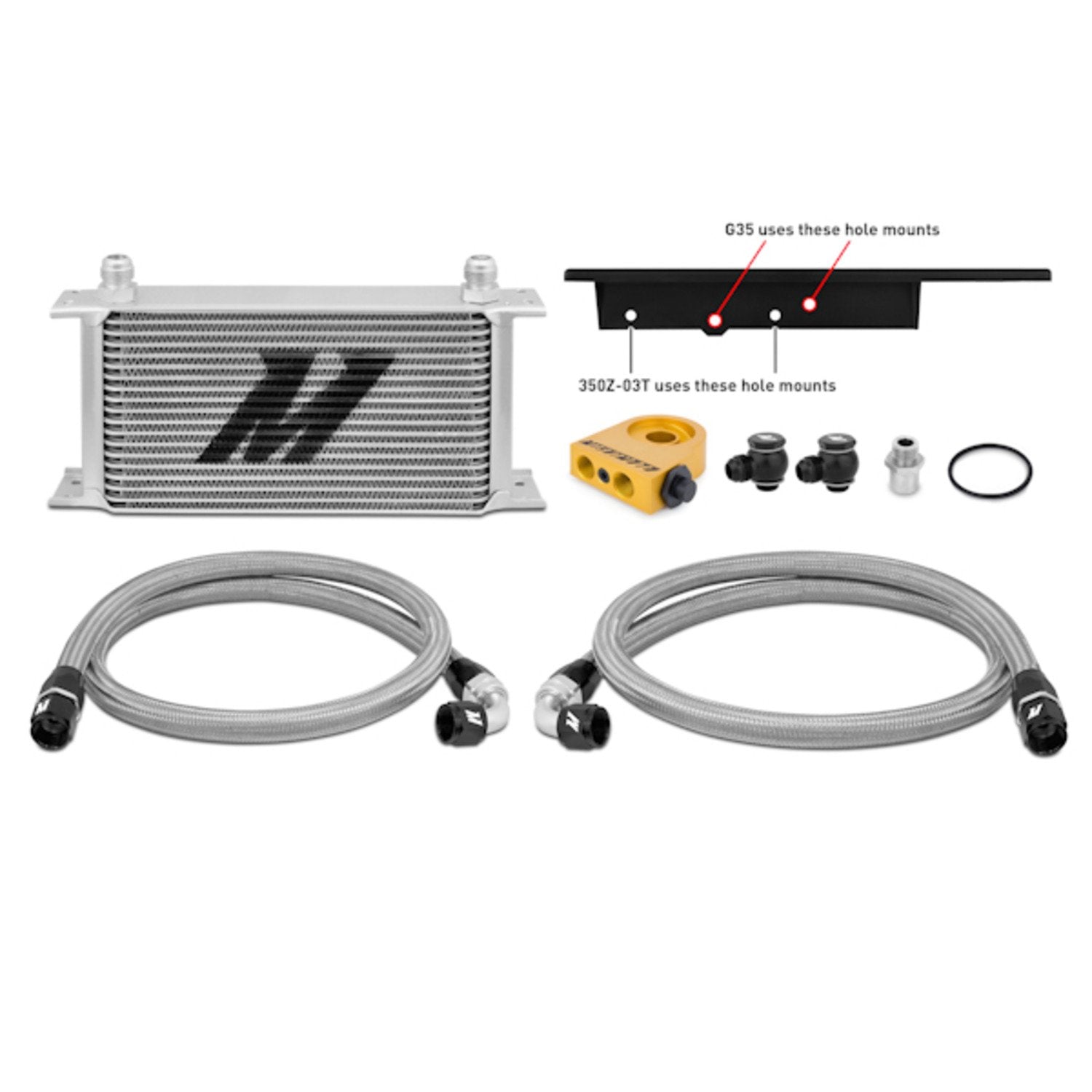 Mishimoto Oil Cooler Kit MMOC-350Z-03T Fits Nissan 350Z 2003-2009/ Infiniti G35 2003-2007 (Coupe only) Silver