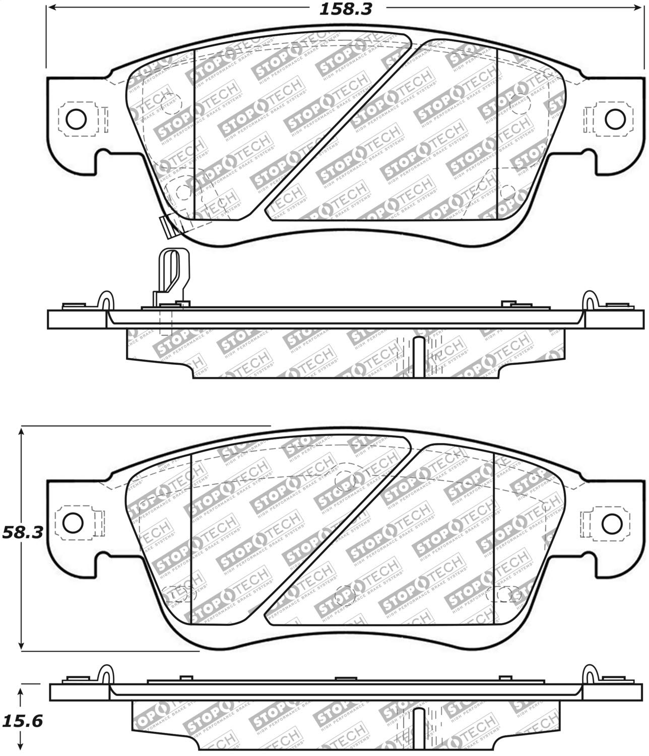 Brake Pads StopTech 305.12870 Street Select with Hardware