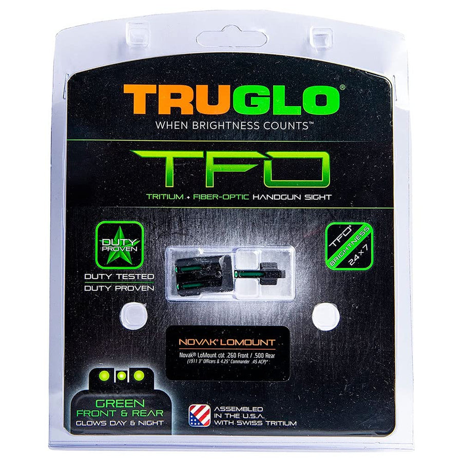 TFO TRUGLO Handgun Sight Set - Fits Novak LoMount Cut .260/.500