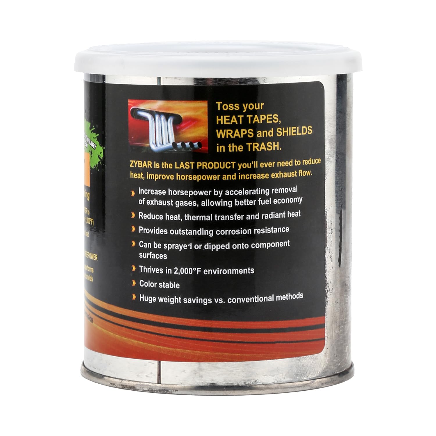 ZyBar ZyCoat 11016 High Temperature Coating - Midnight Black, 16 Ounce