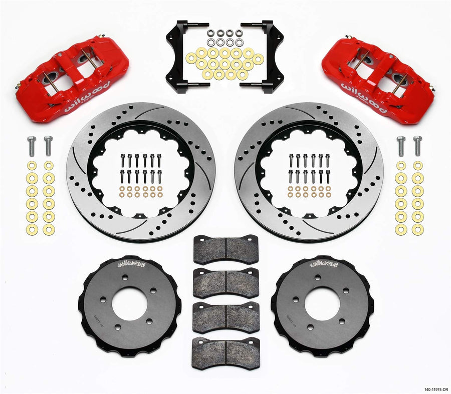 Front AERO6 Hat Kit,14.00, Drilled, Red