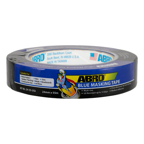 Blue ABRO Painters Tape 1 Inch Wide, 24mm x 55M, All Purpose Blue Tape, Temporary Labeling, Easy Tear, Clean Removal, Masking Tape Colored DIY or Pro