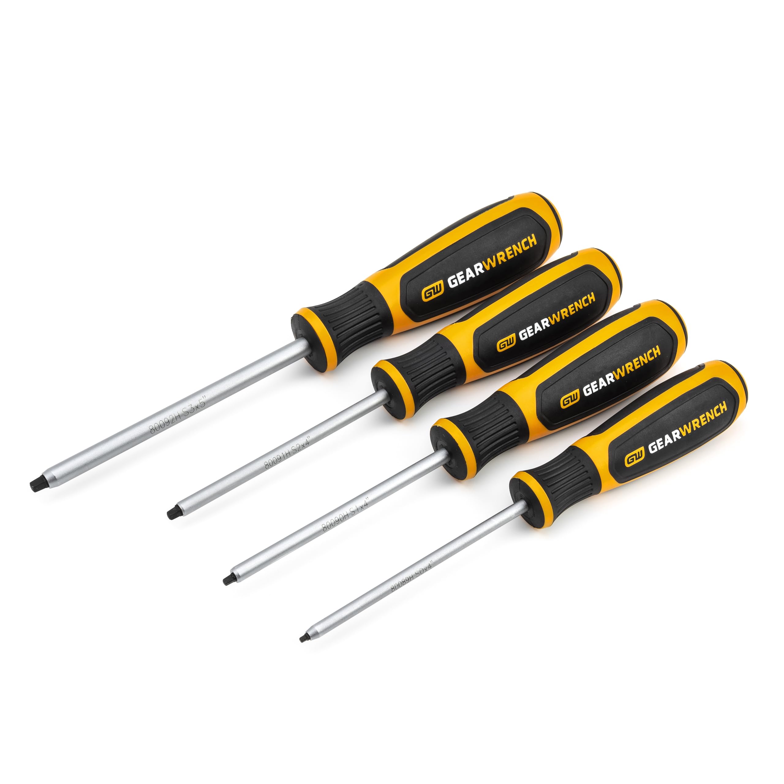 4 Pc. GEARWRENCH Square Dual Material Screwdriver Set - 80065H