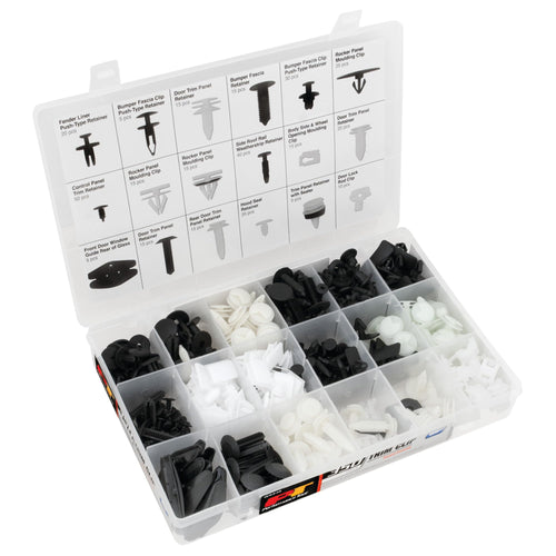 W5240 Performance Tool 350pc GM Trim Clip Assortment | Trim Clips for Doors, Bumpers, Paneling & More | Most Popular Sizes for General Motors | Case & Picture Insert for Quick Part identification