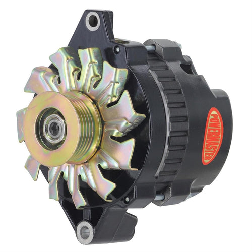 Alt GM CS130 Powermaster Black 140A 6 grv Pulley Str MTG 6.61" Unthreaded MTG Ear 1-Wire or OE Hookup