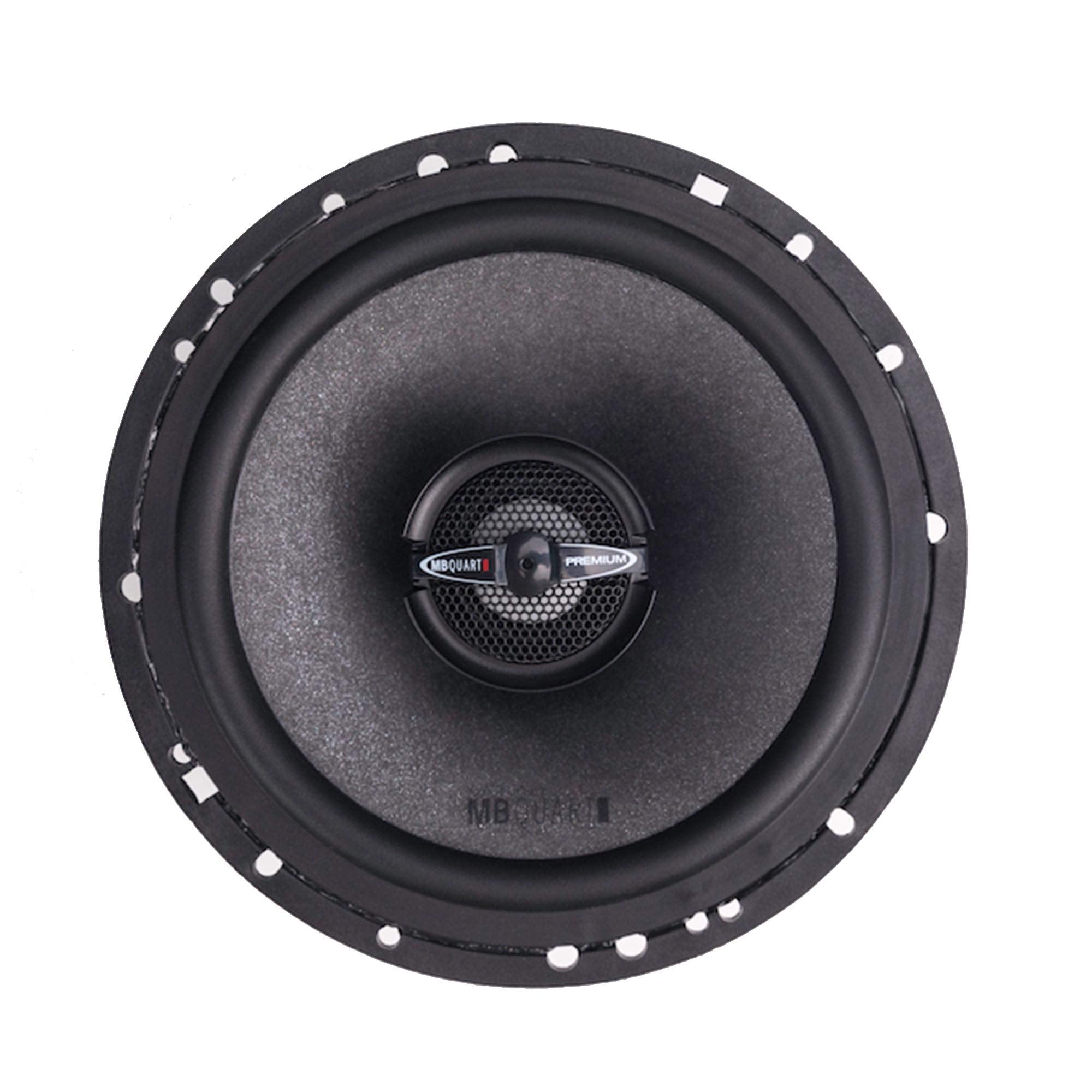 MB Quart Premium PK1-116 Car Speakers (Black, Pair) – 6.5 Inch Coaxial Speaker System, 220 Watt, 2-Way Car Audio, 4 OHMS (Grills Included)