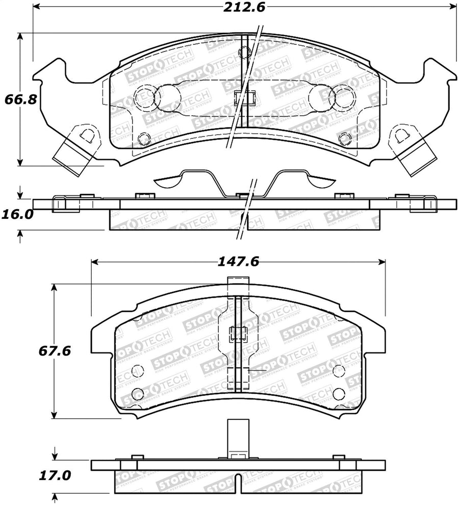 308.05050 StopTech Street Brake Pads with Shims