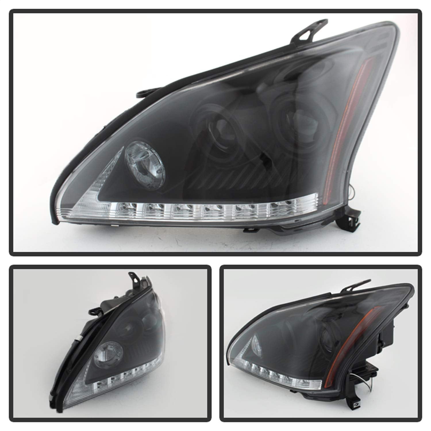 Lexus RX330 2004-2006 Spyder 5076779 Projector Headlights - Halogen Model Only (Not Compatible With Xenon/HID Model) - DRL LED - Black - High H7 (Included) - Low H7 (Included)