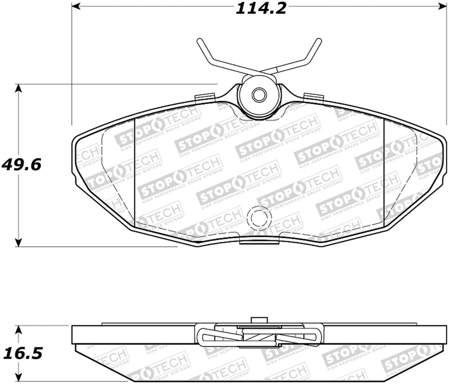 Rear StopTech 308.08060 Brake Pads with Shims Street