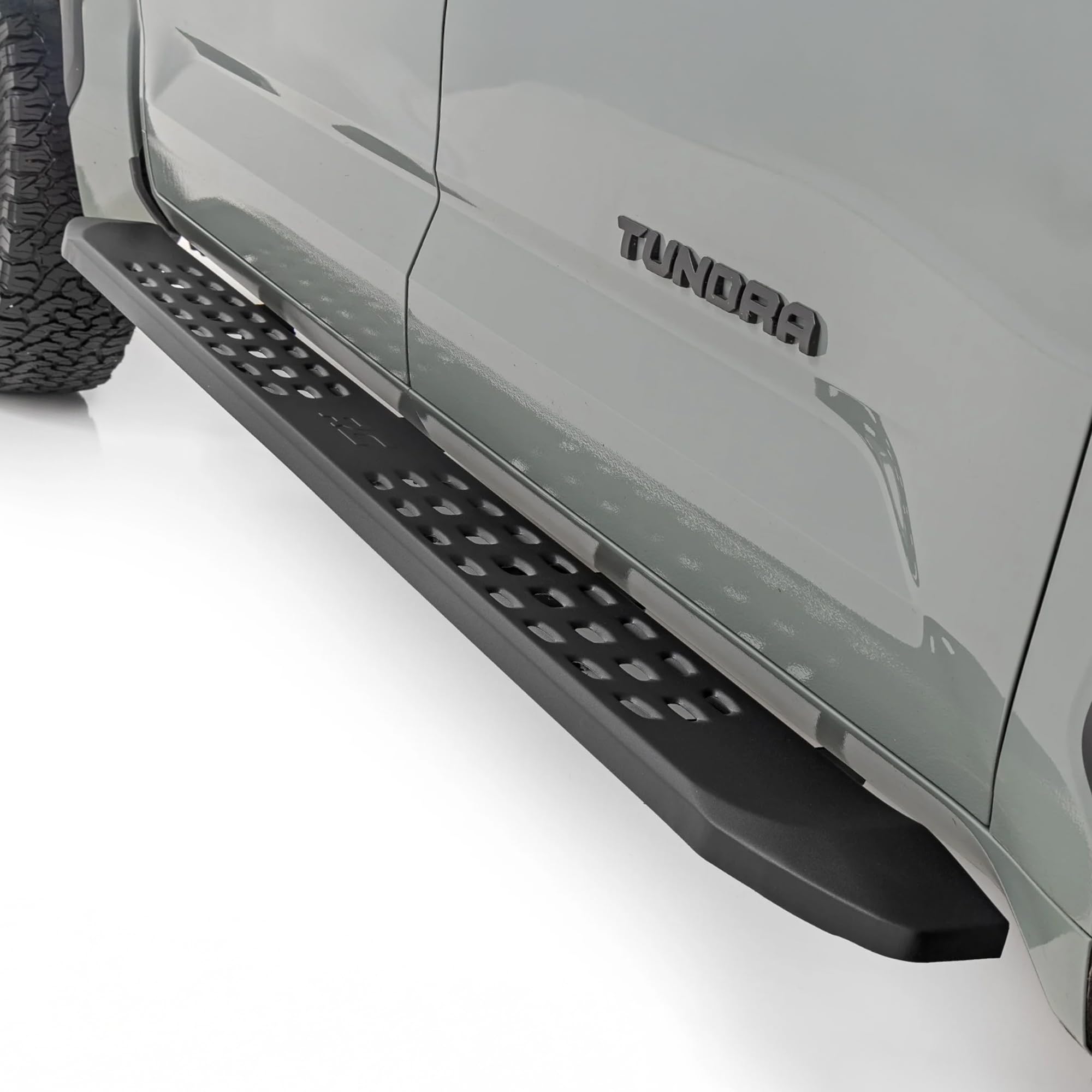 Rough Country Running Boards RPT2 for Toyota Tundra (2022–2026) – Fits Crew Cab 2WD/4WD, 6.75" Steel Side Steps, No-Drill Install, Matte Black Raptor-Style Rails