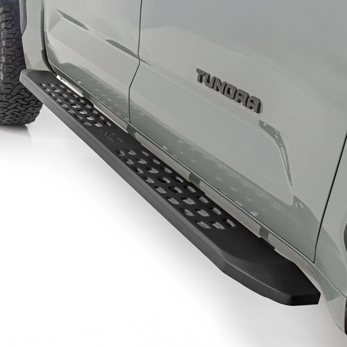 Rough Country Running Boards RPT2 for Toyota Tundra (2022–2026) – Fits Crew Cab 2WD/4WD, 6.75" Steel Side Steps, No-Drill Install, Matte Black Raptor-Style Rails