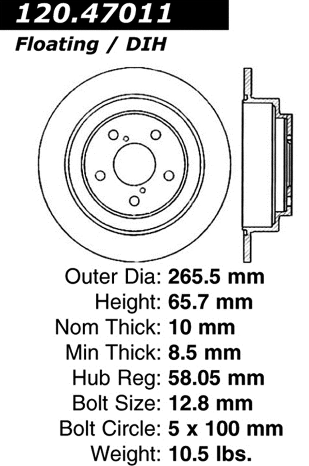 Rear Left StopTech 128.47011L Sport Cross Drilled Brake Rotor