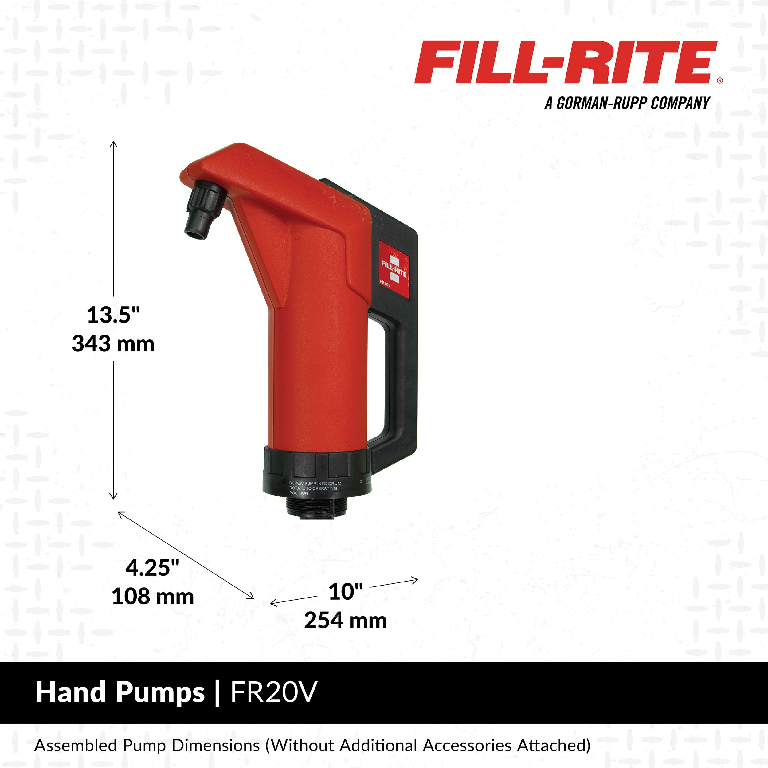 Fill-Rite Lever Operated FR20V Fuel & Oil Transfer Hand Pump