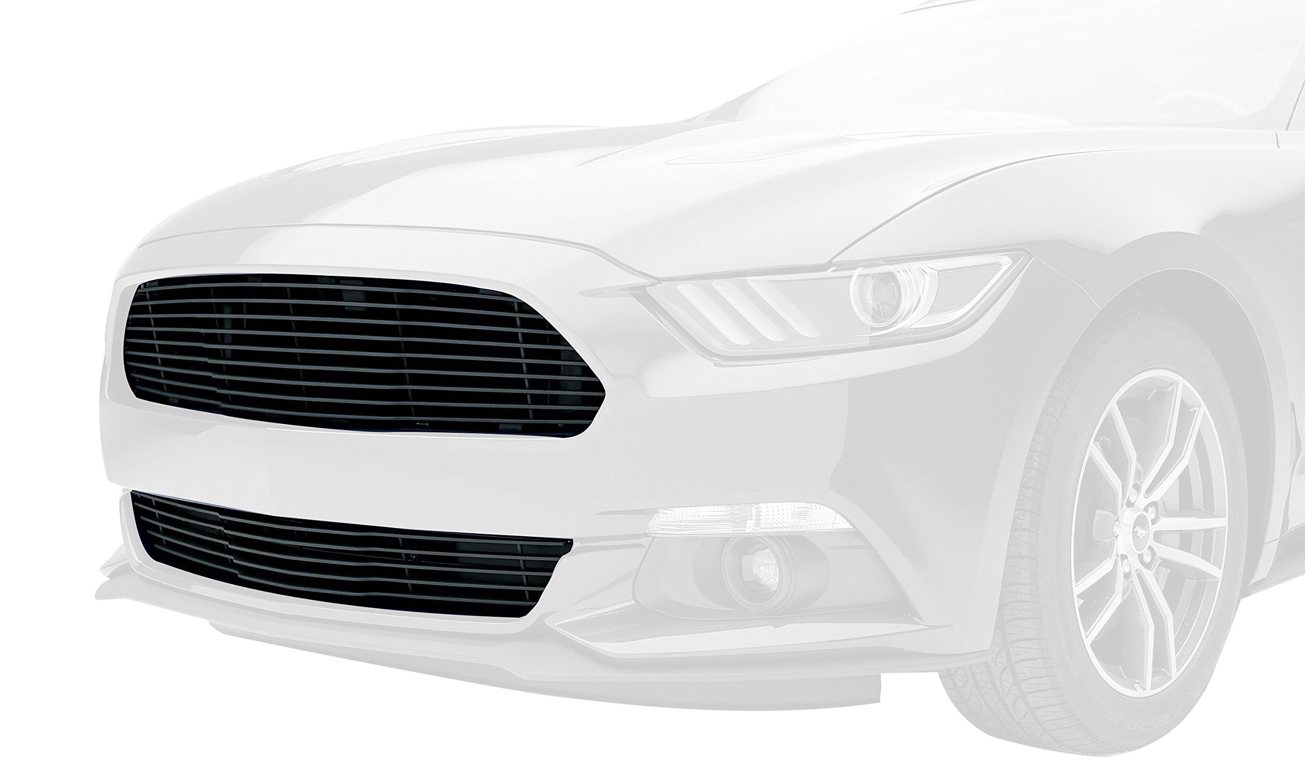 Compatible T-Rex Grilles with Mustang GT (2015-2017) Billet Bumper Grille, Black, 1 Pc, Overlay - PN #6225301