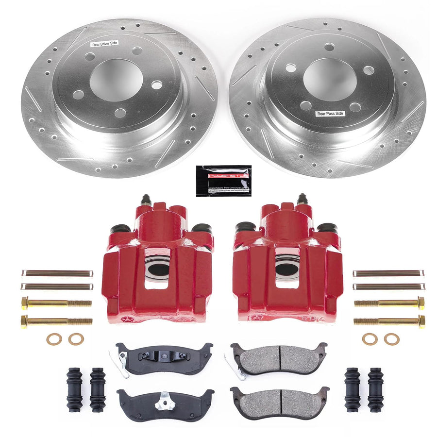 Power Stop Z23 Daily Driver KC3020 Rear Brake Caliper Kit-Drilled/Slotted Brake Rotor, Brake Pads & Calipers For Chrysler Pacifica 2004-2008 [Model Specific]