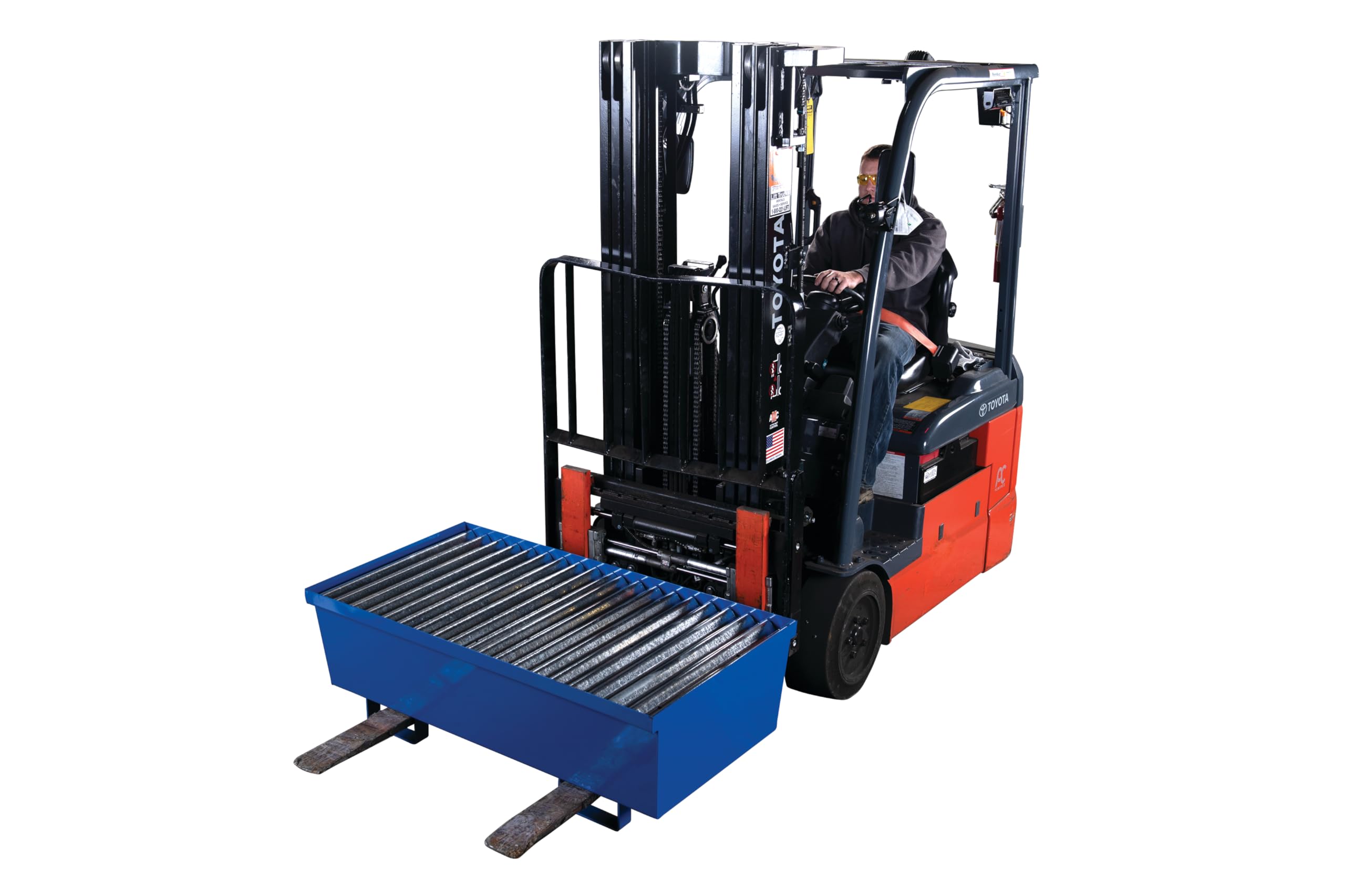 Steel Eagle 2 Drum, 74 Gallon Sump Capacity, Metal Spill Containment Pallet, Without Drain, Blue, Made in The USA, 1620ST