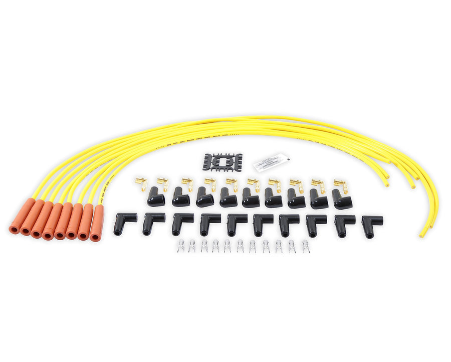 Super Stock ACCEL 4038 Spark Plug Wire Set - 8mm - Yellow with Orange Straight Boots