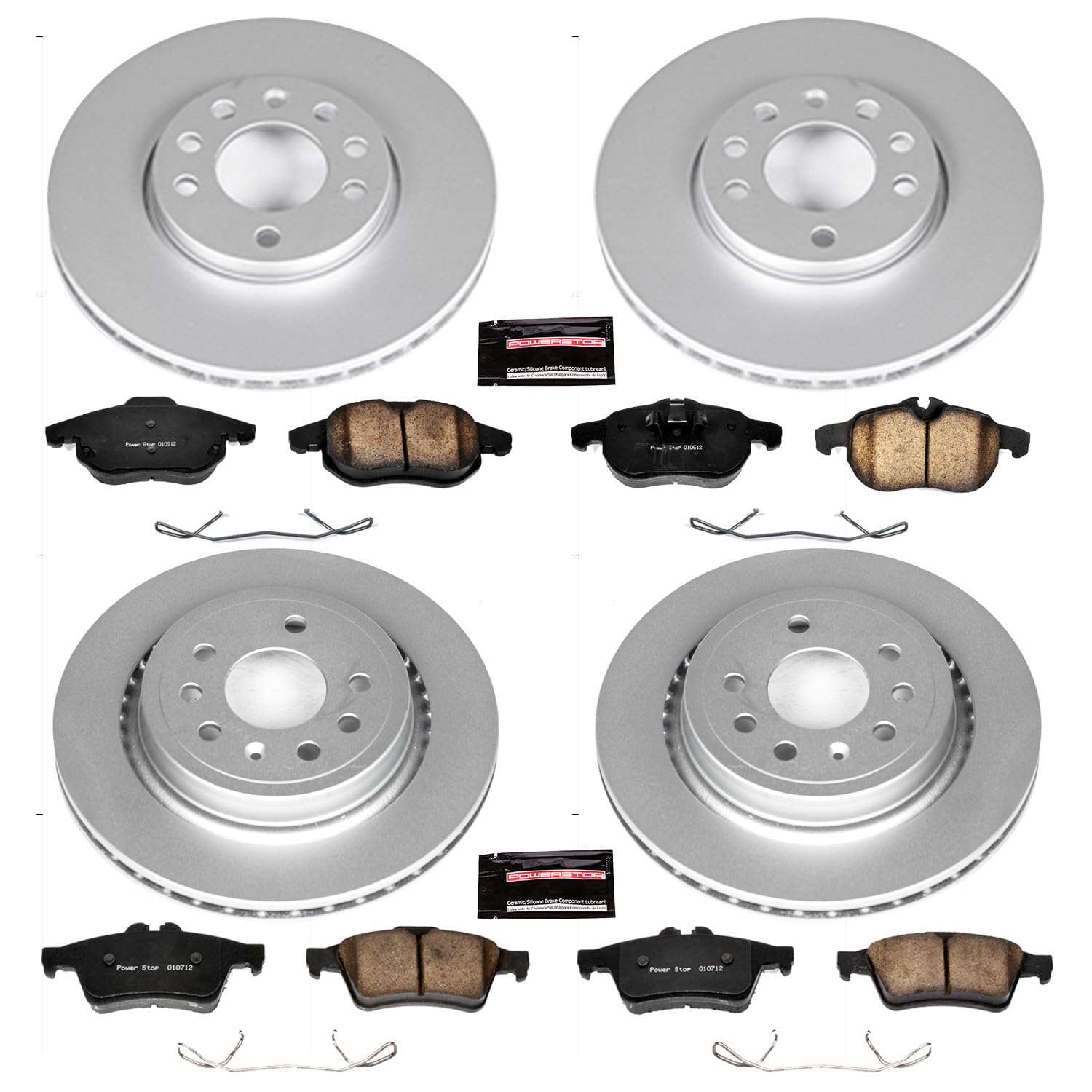 Power Stop Z23 CRK4054 Front and Rear Evolution Geomet Coated Brake Kit For Saab 9-3 2003-2011 [Model Specific]