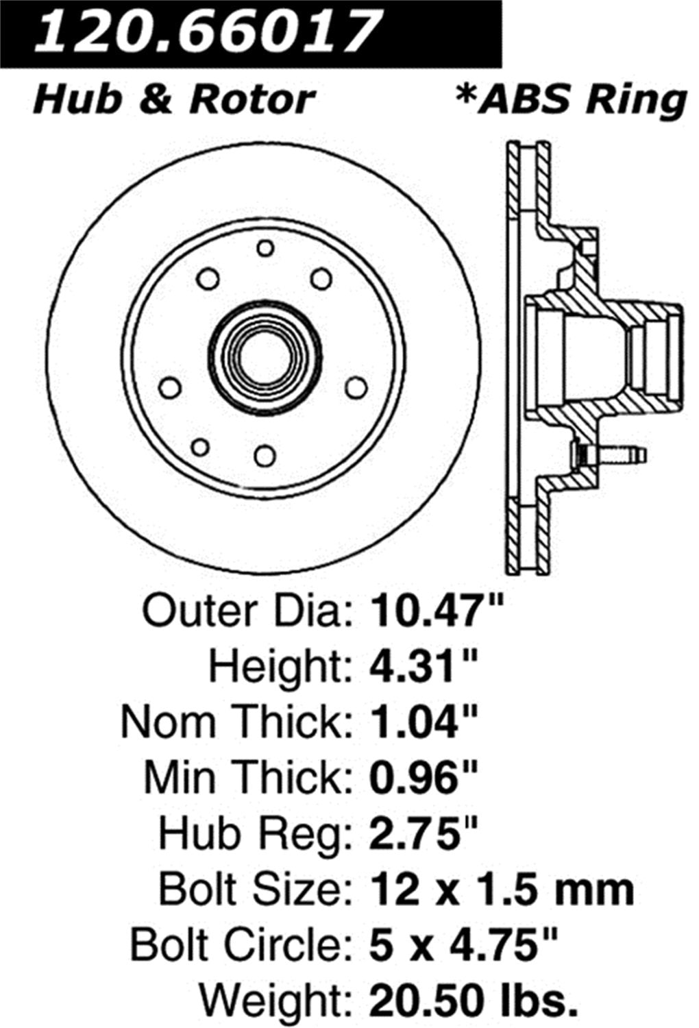 Sport Drilled/Slotted Brake Rotor StopTech 127.66017L (Front Left), 1 Pack
