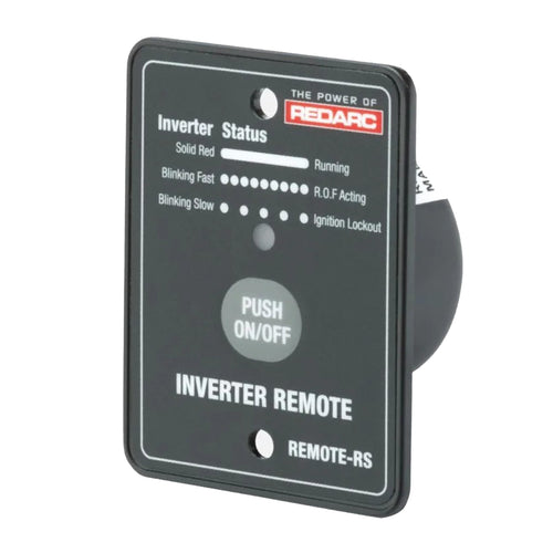 REDARC Inverter Remote Switch, Remote-RS 12V Compatible, Flush-Mount Design for RS Series Pure Sine Wave Inverters, On/Off Control and Status Indicator, for RV, Truck, and Off-Grid Use