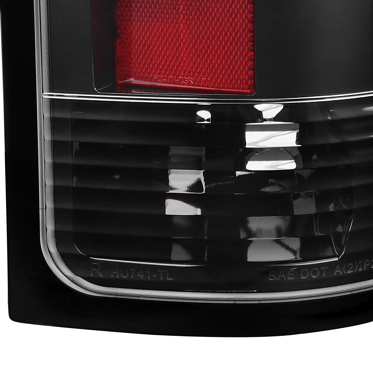 Jet Black LED Tail Lights SPEC-D TUNING w/Red LED Light Bar Compatible with 2007-2013 GMC Sierra 1500, 2007-2014 GMC Sierra 2500HD/3500HD, Left + Right Pair Assembly