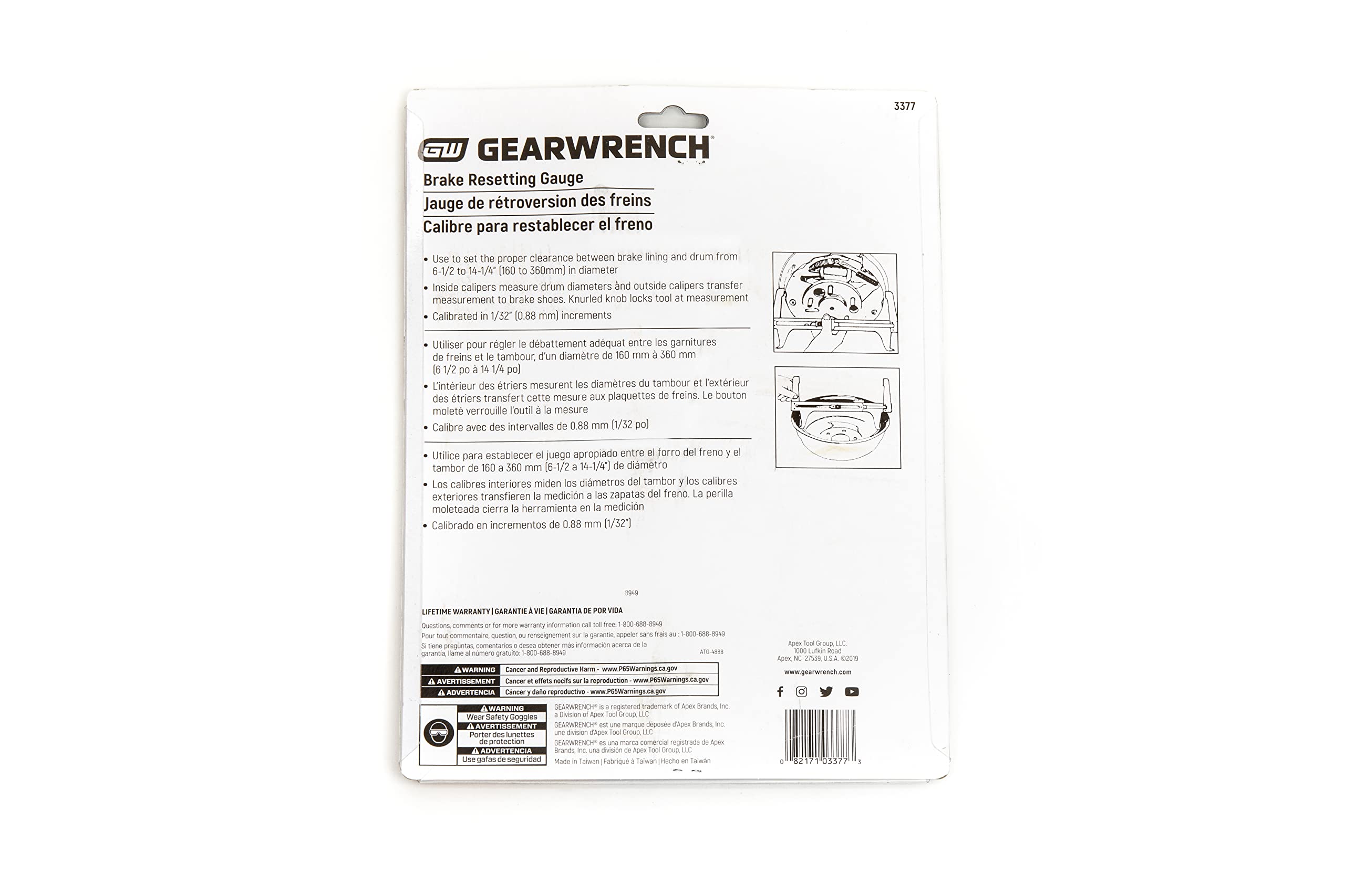 Brake Resetting GEARWRENCH Gauge - 3377