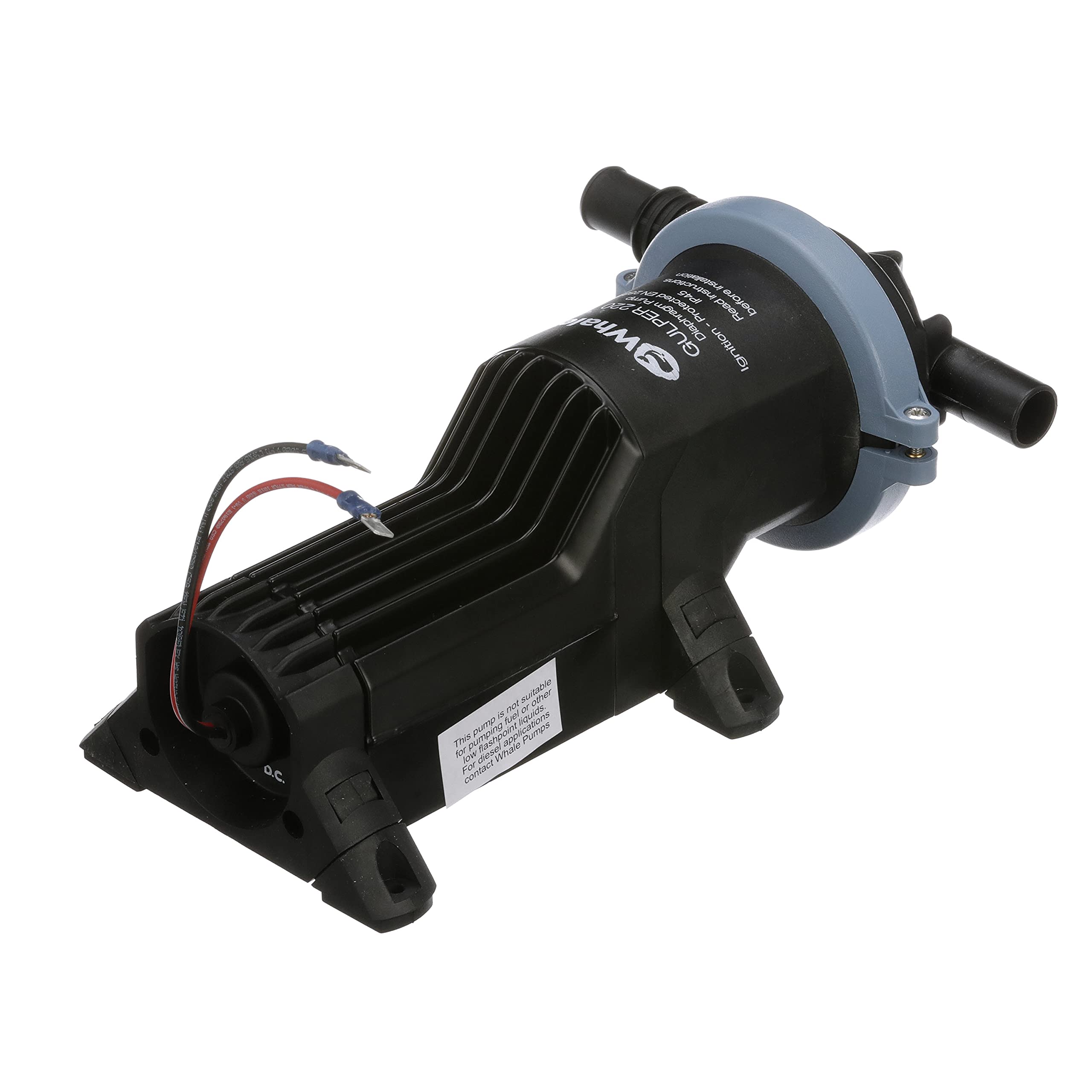 Whale Gulper 220 Pump BP1552, Manages Gray Waste, 3.5 GPM Flow Rate, 12V DC, ¾-Inch Hose Connections, Black