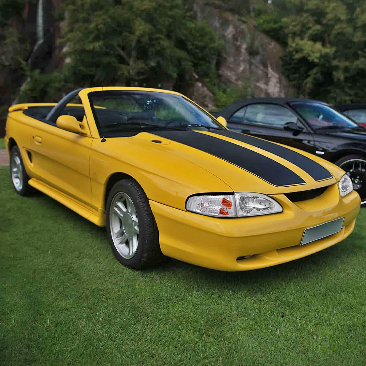 Euro Clear Diamond Headlights + Corner Lights Lamps SPEC-D TUNING Comopatible with 1994-1998 Ford Mustang Left + Right Pair