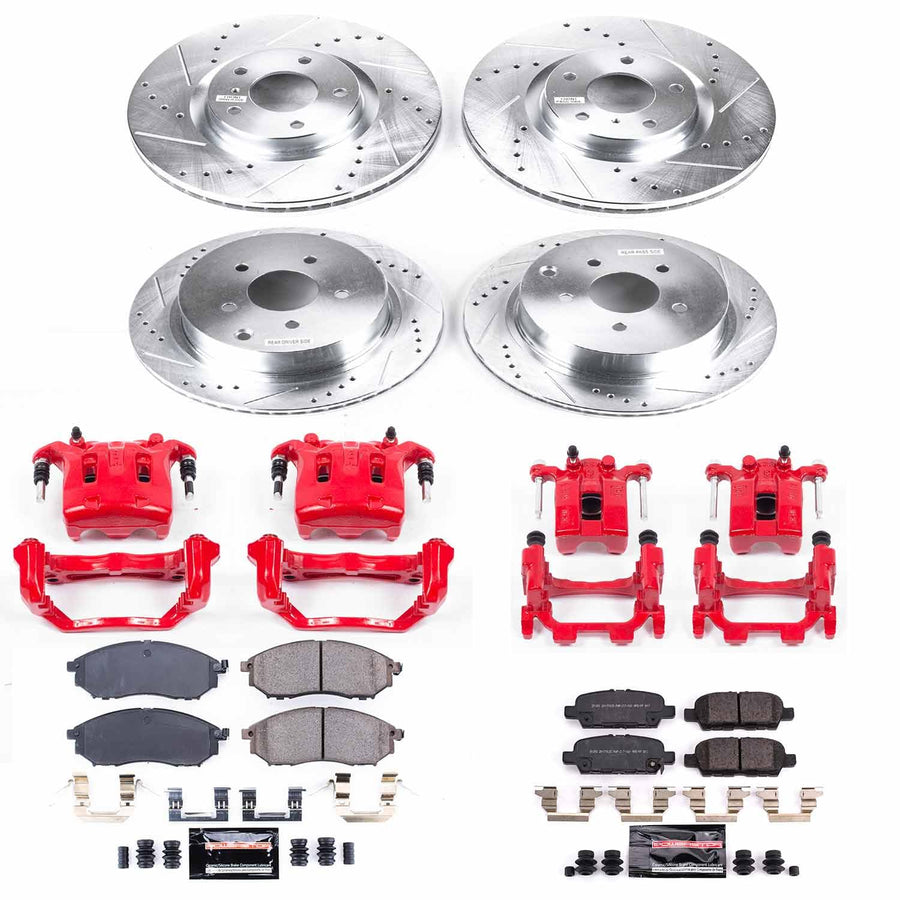Power Stop KC8061 Z23 Evolution Sport Brake Upgrade Kit Front & Rear with Powder Coated Calipers For INFINITI Q70 2014-2019, INFINITI Q70L 2015-2019 [Model Specific]