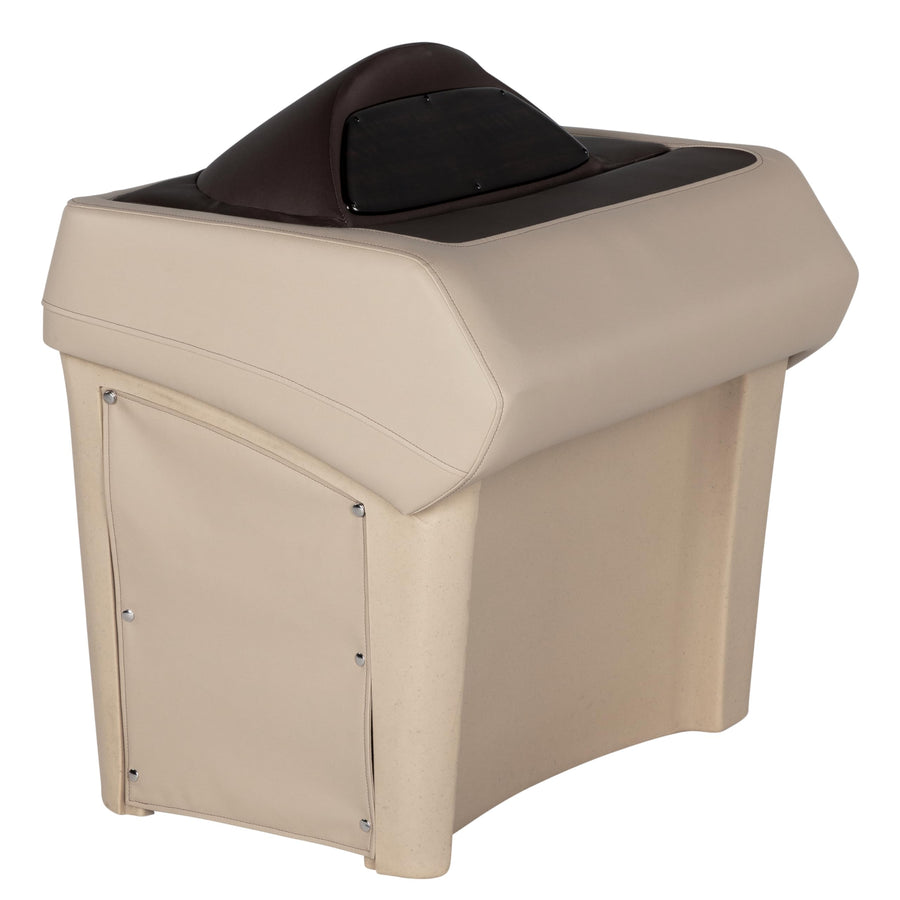Rockport Series Lippert 34" Pontoon Helm Stand, Measures 34.5" L x 25" W x 34" H, Marine-Grade Vinyl, Stylish Upholstered Panels, Easy Installation, Fits Most Pontoons, Sand – 20221094193