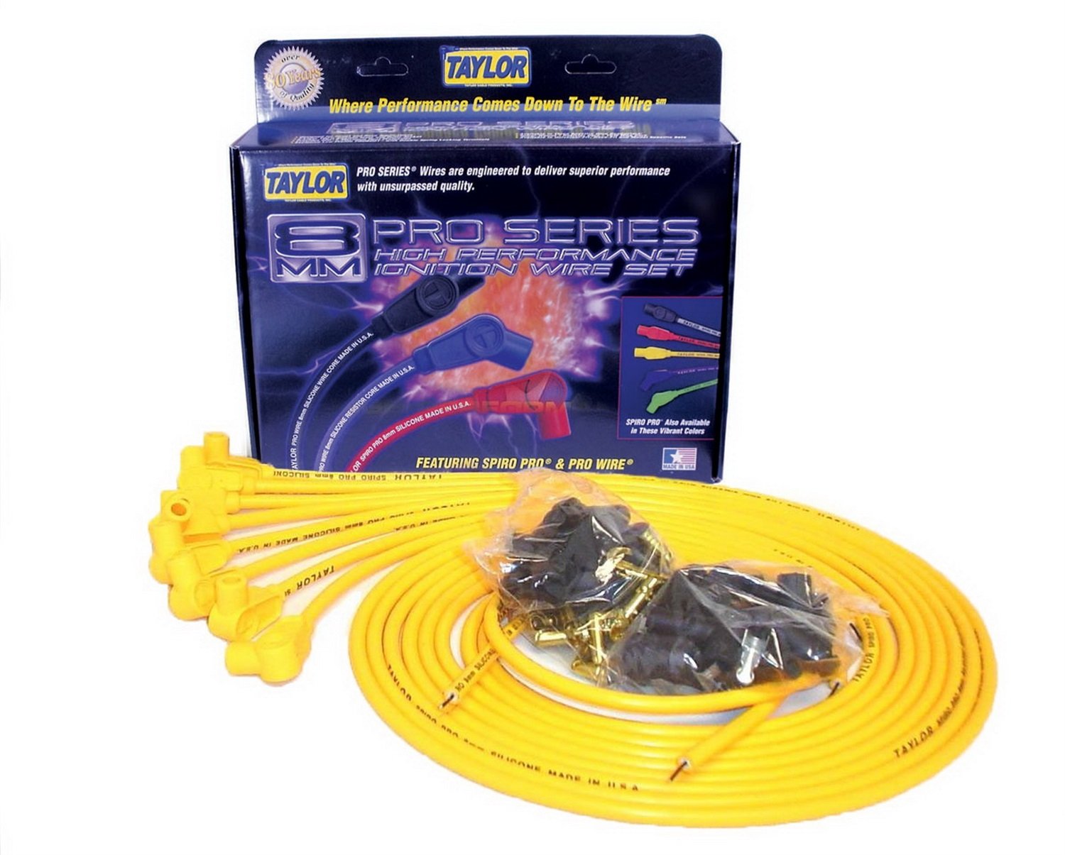 Taylor Cable Spiro-Pro 73451 Yellow Spark Plug Wire Set