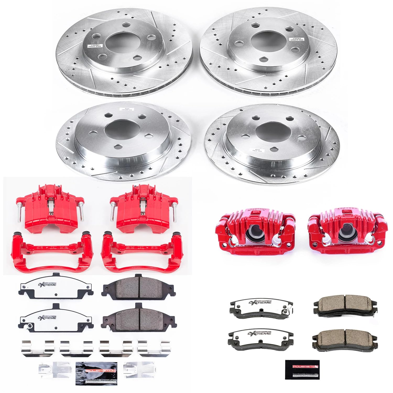 Power Stop Z26 KC1552-26 Front & Rear Street Warrior Brake Kit Oldsmobile Pontiac For Oldsmobile Alero 1999-2004, Pontiac Grand Am 1999-2005 [Model Specific]
