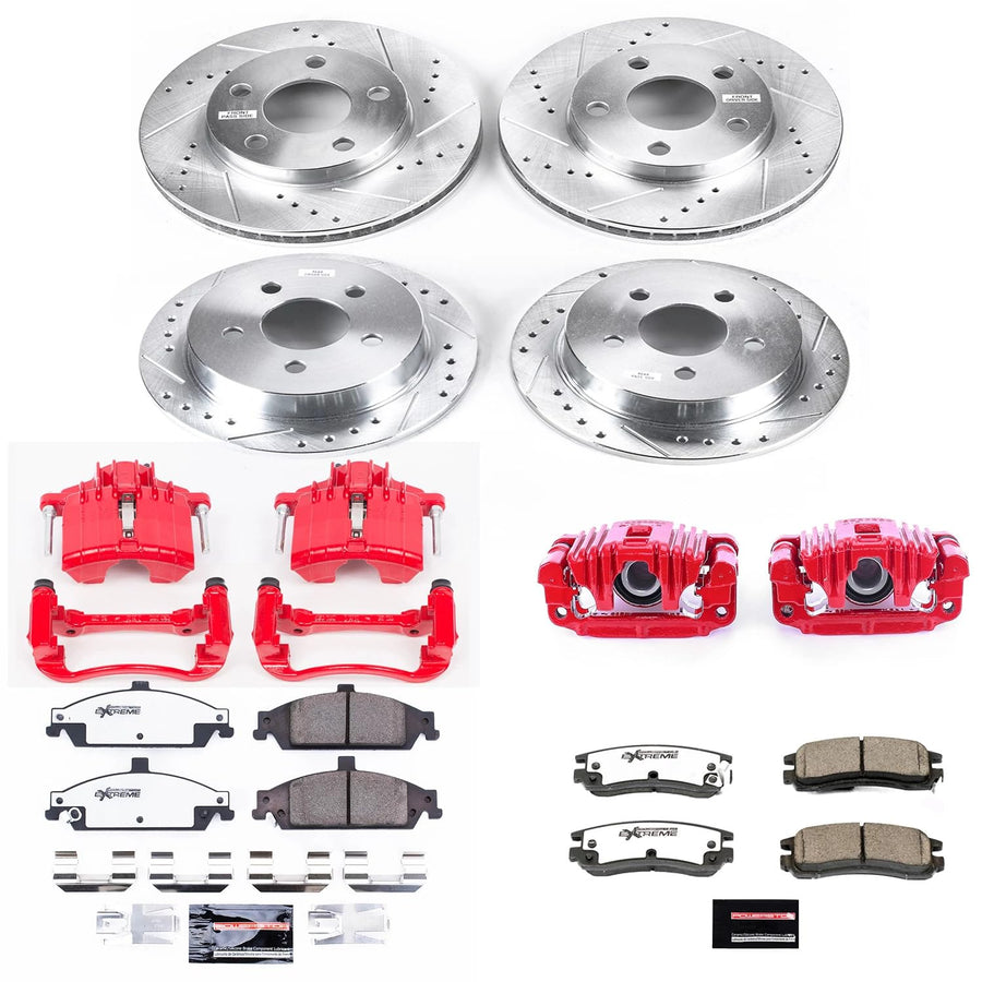 Power Stop Z26 KC1552-26 Front & Rear Street Warrior Brake Kit Oldsmobile Pontiac For Oldsmobile Alero 1999-2004, Pontiac Grand Am 1999-2005 [Model Specific]
