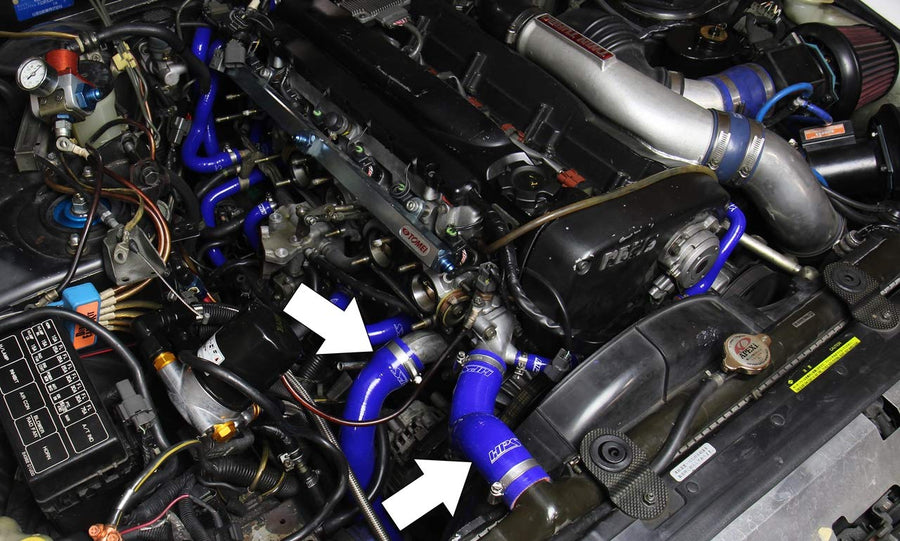 HPS Performance Silicone Red Radiator Hose Kit Coolant Compatible for 1989-1998 Nissan Skyline GTR R32 R33 RB26DETT Twin Turbo, 57-1729-RED