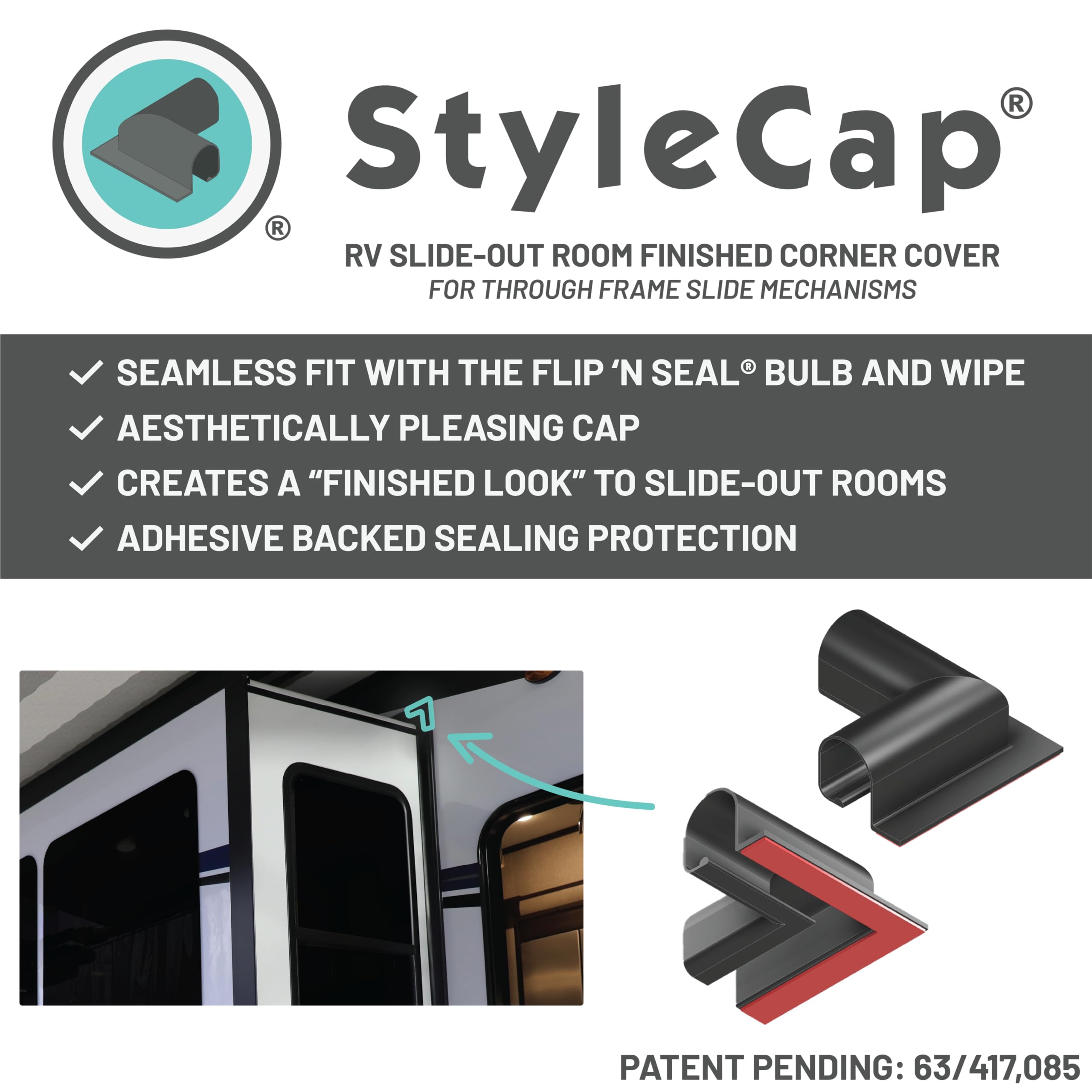 StyleCap® Flip 'N Seal 2006546 for use on Through Frame Slide-Out Room Mechanisms (2pcs)