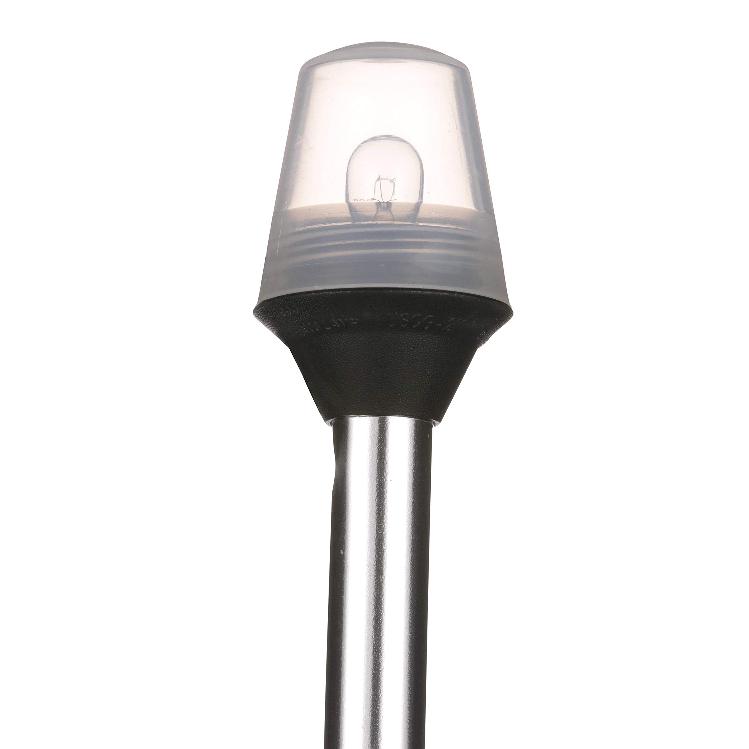Stowaway Light Attwood 7100A7 with Plug-in Base, 24-Inch-Long Pole, 2-Mile 360-Degree Illumination for Boats Up to 65.6 Feet
