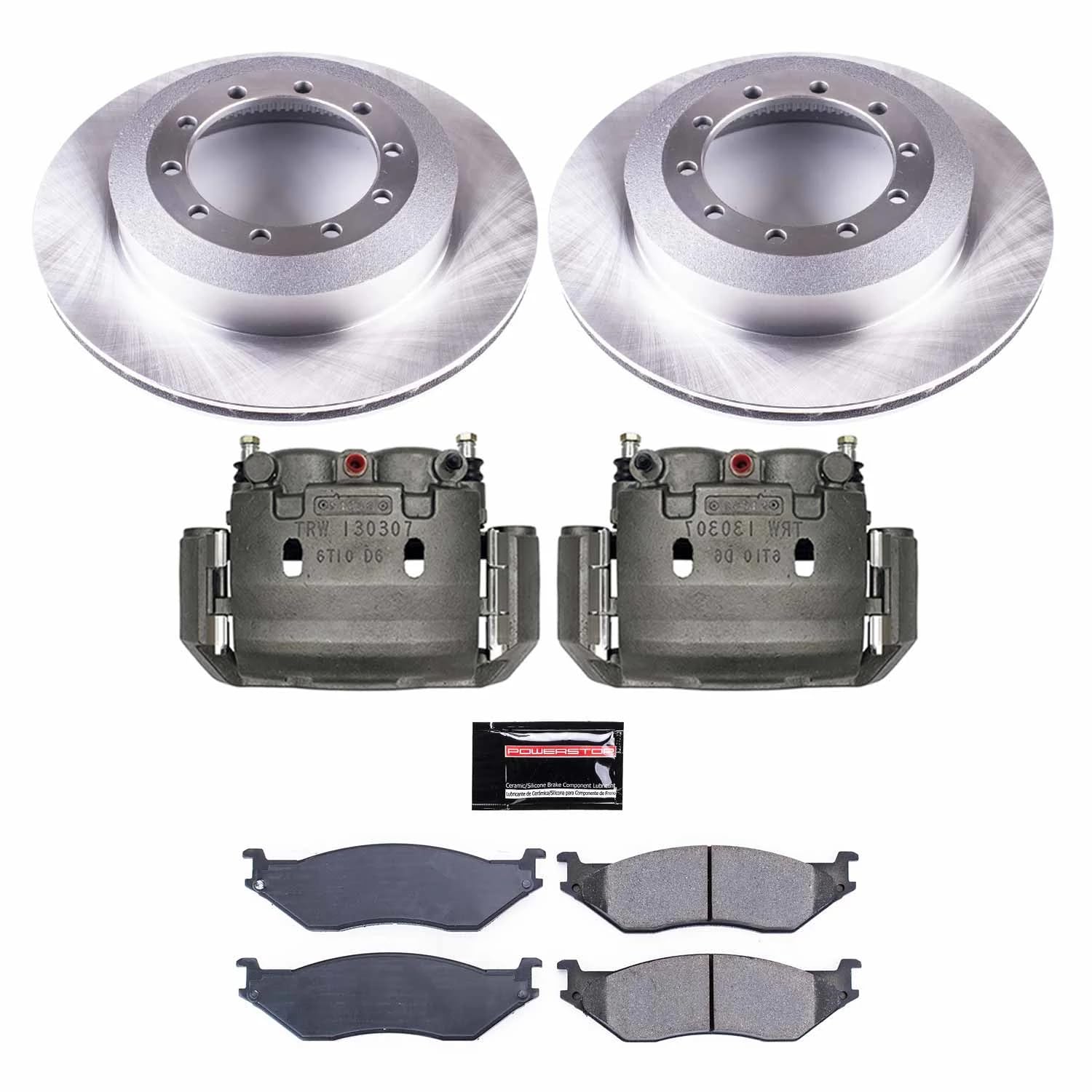 Power Stop KCOE6410 Rear Brake Kit-OE Rotors & Z17 ramic Brake Pads For Ford F-450 Super Duty 2002-2004, Ford F-550 Super Duty 2002-2004 Autospecialty [Model Specific]