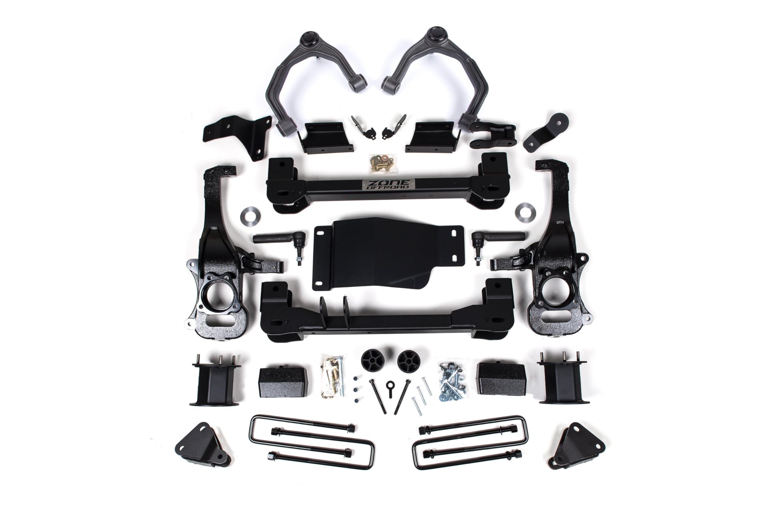 4 inch Zone Offroad Full Suspension Lift Kit (Fr & Rr) | No Shocks | Compatible with GMC Sierra 1500 Denali 4WD, 2024 Chevrolet Silverado 1500 High Country, LTZ, and PPV 4WD (2019-2023)