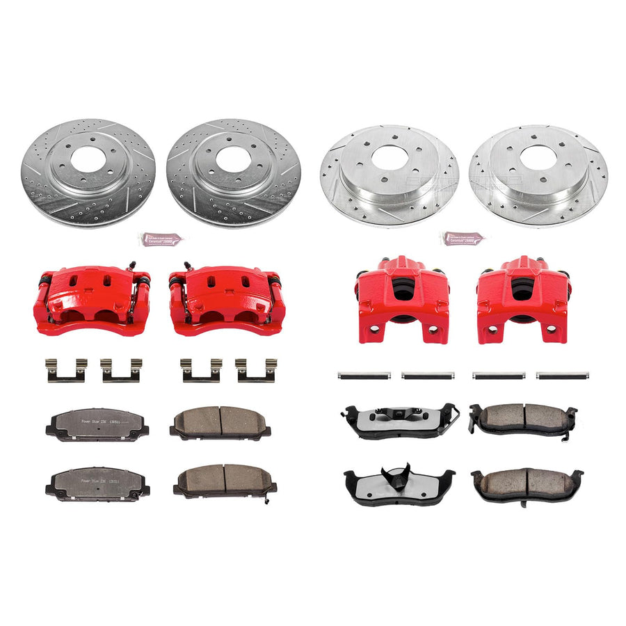 Power Stop Z36 Truck and Tow Brake Kit KC2805-36 with Calipers For INFINITI QX56 2008-2010, Nissan Armada 2007-2011, Nissan TITAN 2008-2010 [Model Specific]