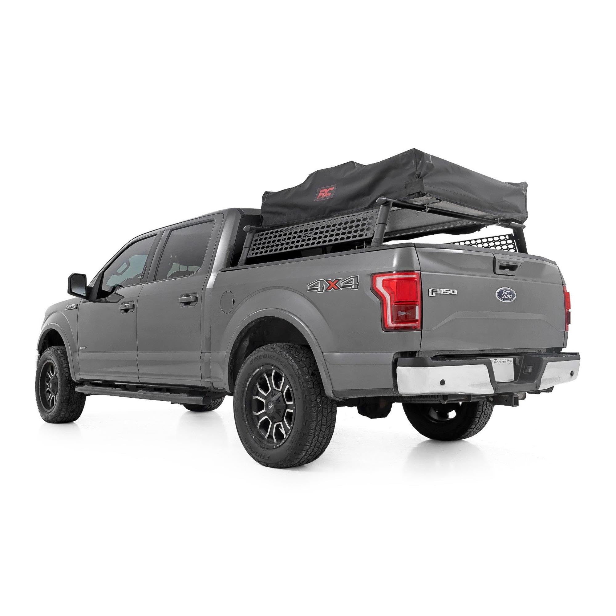 Rough Country Half-Height Bed Rack for F-150 Ford (2015-2025) - Modular Aluminum Truck Rack for Bikes, Tools, Camping & Recovery Gear