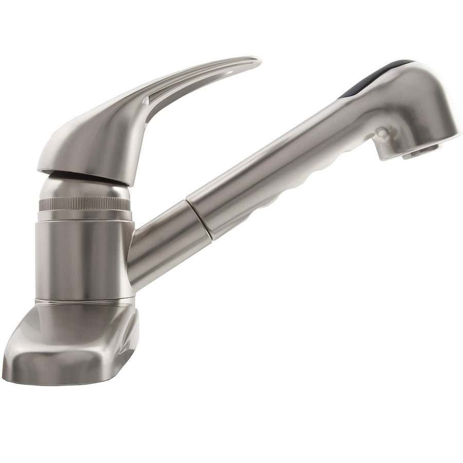 Dura Faucet RV DF-PK100-SN Non-Metallic Pull-Out Kitchen Sink Faucet, Single Handle (Brushed Satin Nickel)