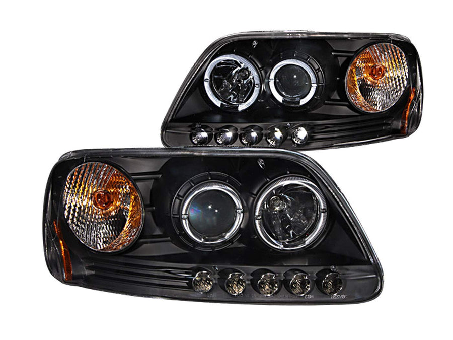 Ford Anzo USA 111031 Projector Halo LED Black Headlight Assembly, 1Pc - (Sold in Pairs)