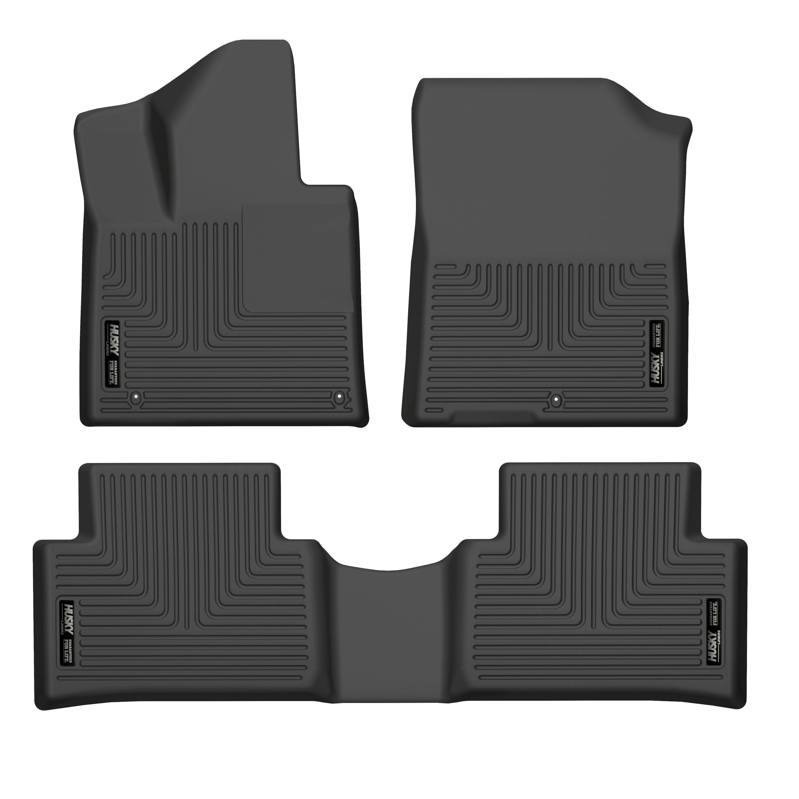 Weatherbeater Husky Liners Floor Mats | Fits 2021-2025 Kia Sorento (Excludes Hybrid) | Front & 2nd Row, 3-pc Black - 95841